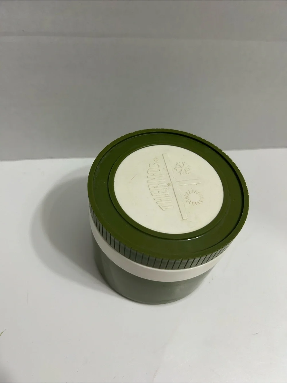 Vintage Thermos Insulated Jar Model 1155/3 Avocado Green White Made in USA MCM